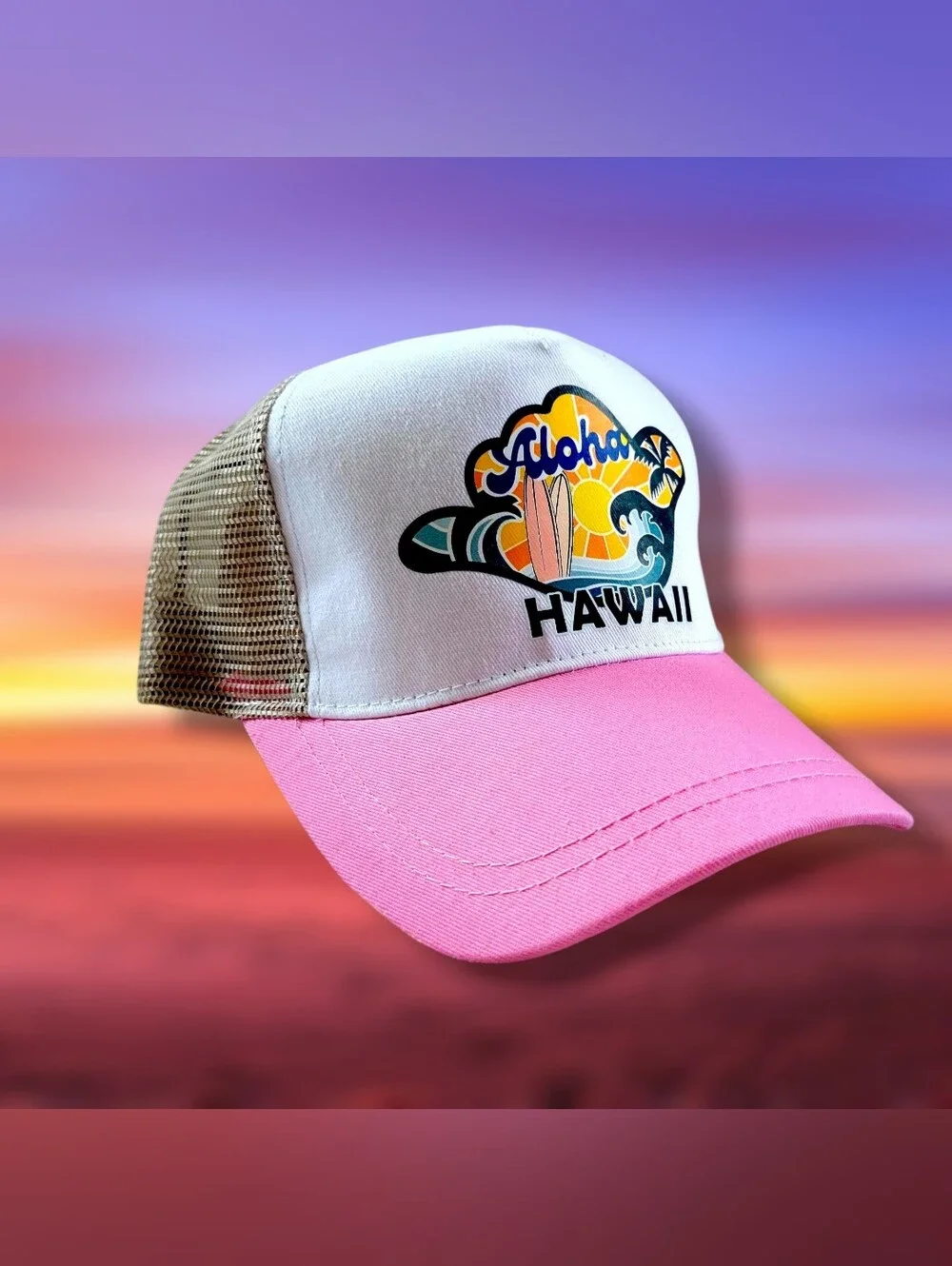Aloha Ave | NWT Aloha Hawaii Shaka Pink Trucker Hat [Unisex]